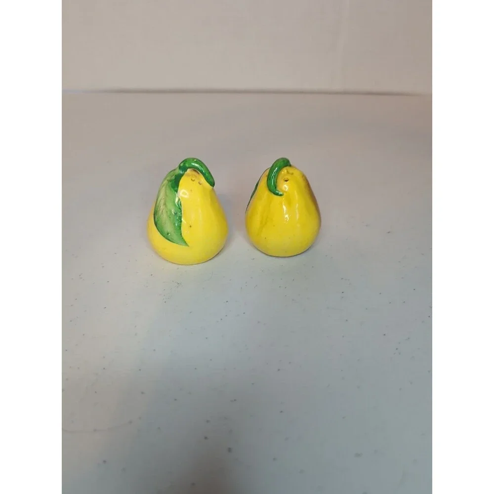 Vintage Mini 2” Yellow Pear Salt & Pepper Shakers Japan Ceramic Hand Painted